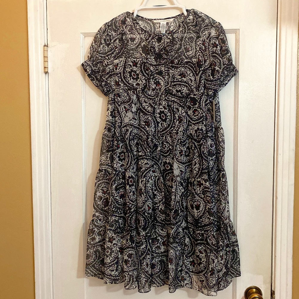 NWT DVF Diane Von Furstenberg Silk Tiered Bolero Dress Size 8 | Mini Boho Floral